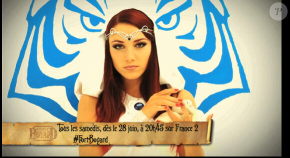 Delphine Wespiser dans la bande-annonce des 25 ans de Fort Boyard, sur France 2 à partir du samedi 28 juin 2014, sur France 2