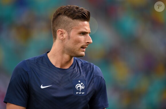 Olivier Giroud lors du match de Coupe du monde Suisse-France à Salvador de Baia, le 20 juin 2014