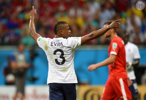 Patrice Evra lors du match de Coupe du monde Suisse-France à Salvador de Baia, le 20 juin 2014