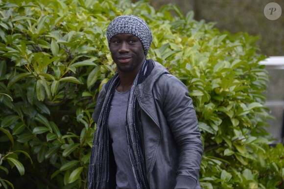 Bacary Sagna lors de son arrivée à Clairefontaine le 3 mars 2014