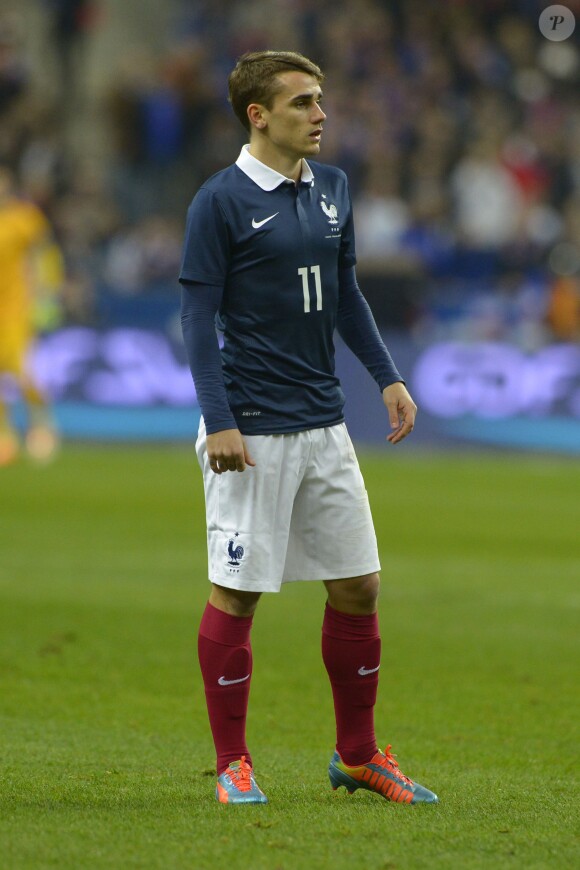 Antoine Griezmann lors de sa première sélection à l'occasion de la rencontre entre la France et aux Pays-Bas à Saint-Denis le 5 mars 2014