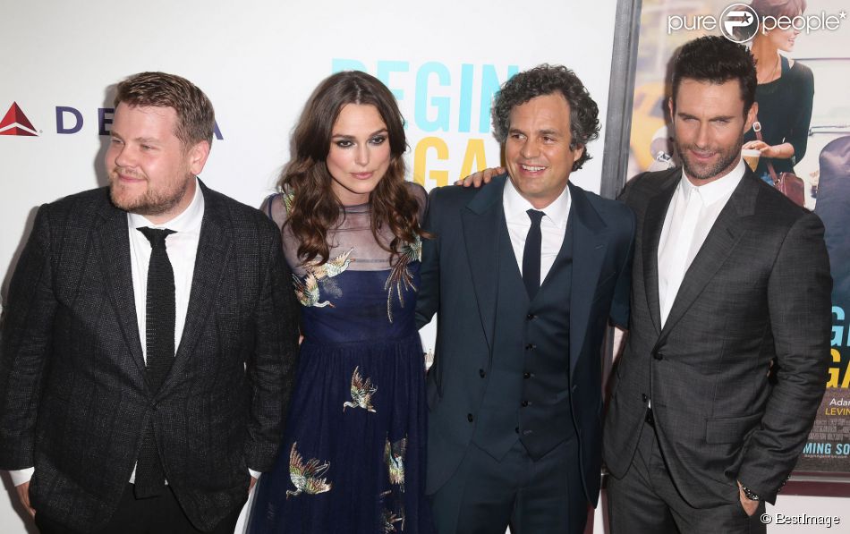 James Corden, Keira Knightley, Mark Ruffalo, Adam Levine - Première du film New York Melody (&quot;Begin Again&quot;) à New York, le 25 juin 2014.