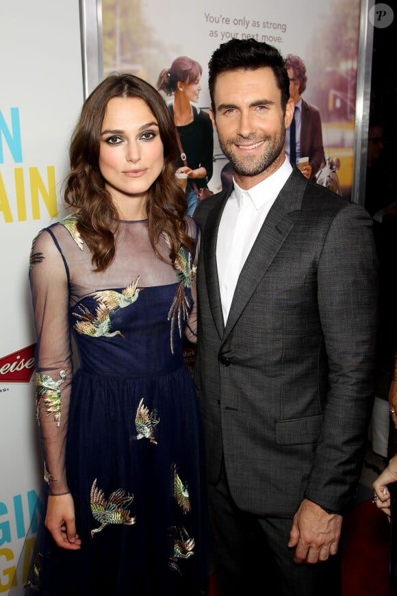 Keira Knightley et Adam Levine lors de la première du film New York Melody ("Begin Again") à New York, le 25 juin 2014.