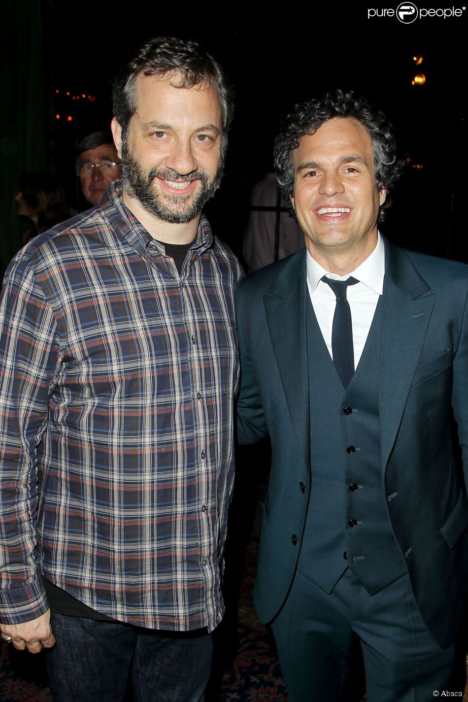Judd Apatow et Mark Ruffalo à l&#039;after party suivant la première du film New York Melody (&quot;Begin Again&quot;) à New York, le 25 juin 2014.