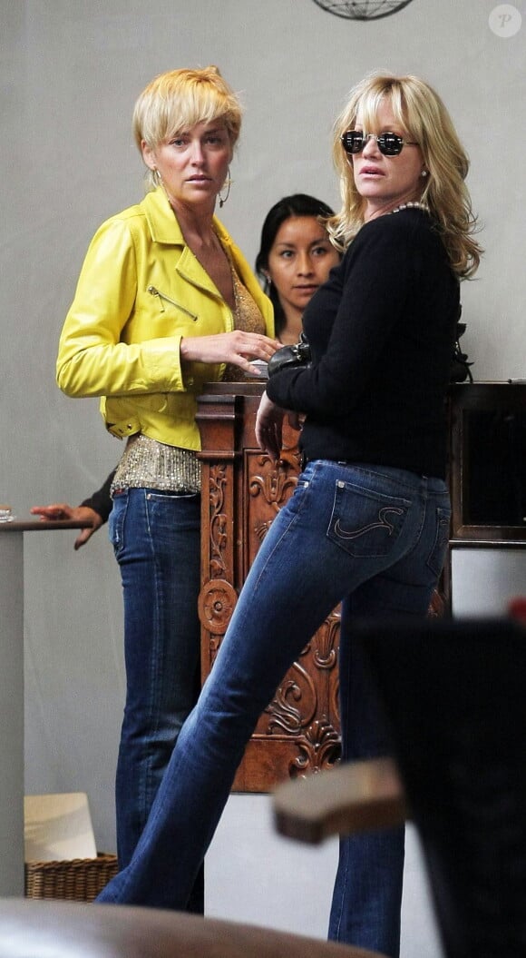 Sharon Stone et Melanie Griffith déjeunant ensemble à Los Angeles le 8 mai 2008