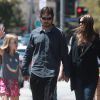 Christian Bale en famille à Los Angeles, le 11 mai 2014.