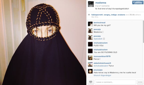 Madonna pose en burqa sur Instagram le 24 juin 2014.