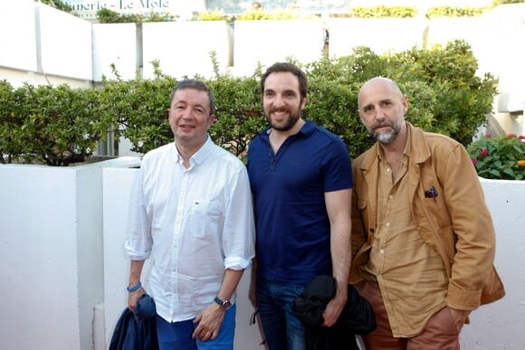 Frederic Bouraly, David Mora et Pierre Lou Rajot assistent à la première du film Prêt à tout lors du 11e festival Les Hérault du cinéma et de la télé 2014 au Cap d'Agde, le 4 juillet 2014. 