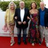 Marie-Christine Adam, Jean-Christophe Bouvet, Marianne Borgo et Laurent Spielvogel assistent à la première du film Prêt à tout lors du 11e festival Les Hérault du cinéma et de la télé 2014 au Cap d'Agde, le 4 juillet 2014. 