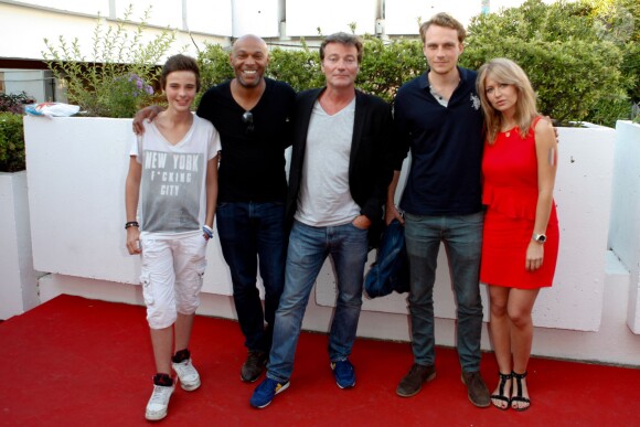 Axelle Bachy, Denis Marechal, Dominic Bachy, Roby Schinasi et Jessica Morali assistent à la première du film Prêt à tout lors du 11e festival Les Hérault du cinéma et de la télé 2014 au Cap d'Agde, le 4 juillet 2014. 