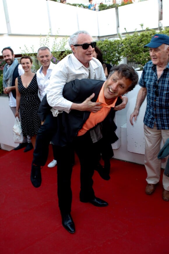 Daniel Prevost et Michel La Rosa assistent à la première du film Prêt à tout lors du 11e festival Les Hérault du cinéma et de la télé 2014 au Cap d'Agde, le 4 juillet 2014. 
