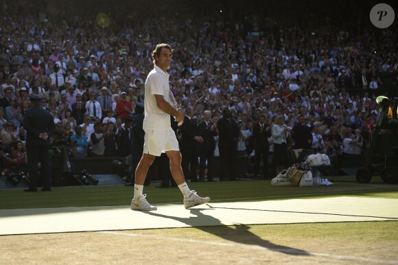 Roger Federer s'est incliné en finale de Wimbledon face à Novak Djokovic, le 6 juillet 2014, à Londres