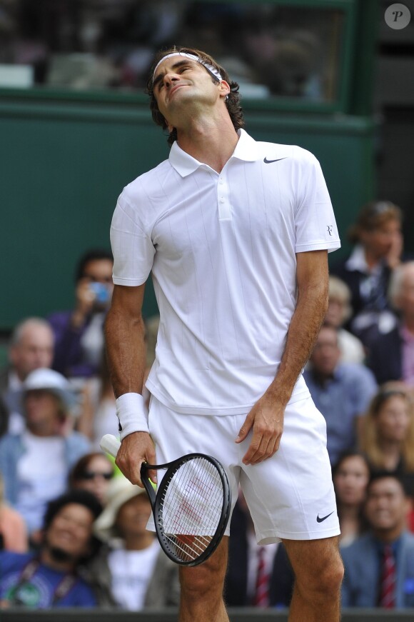 Roger Federer s'est incliné en finale de Wimbledon face à Novak Djokovic, le 6 juillet 2014, à Londres