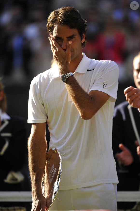 Roger Federer s'est incliné en finale de Wimbledon face à Novak Djokovic, le 6 juillet 2014, à Londres