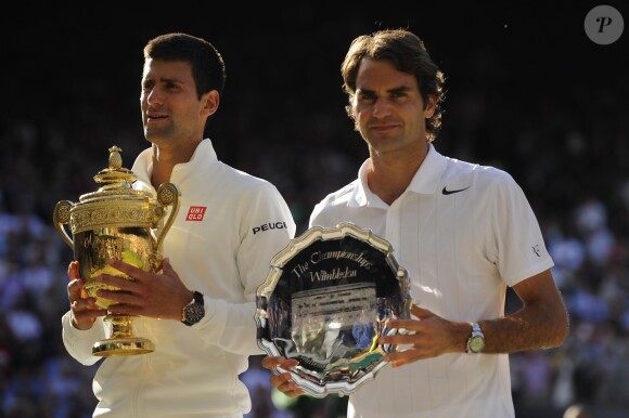 Roger Federer s'est incliné en finale de Wimbledon face à Novak Djokovic, le 6 juillet 2014, à Londres