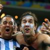 Supporter Argentin - L'Argentine bat les Pays-Bas lors de la séance de tirs au but sur le score de 4-2 et se qualifie pour la finale du mondial de football à Sao Paulo au Brésil le 9 juillet 2014.