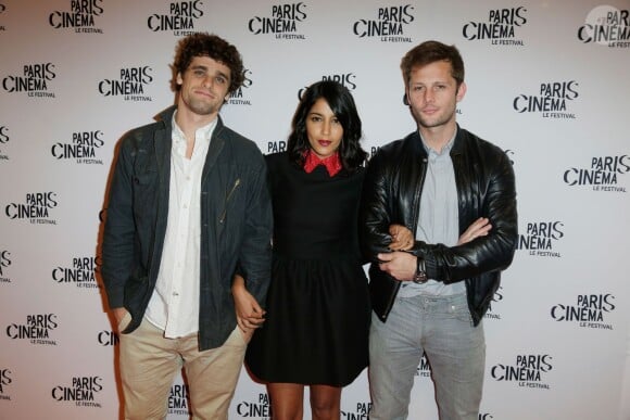 Arthur Dupont, Leila Bekhti et Nicolas Duvauchelle sont venus présenter 'Maintenant ou jamais' au Festival Paris Cinéma, le 10 juillet 2014 