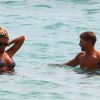 Steven Gerrard avec son épouse Alex Curran en vacances à Ibiza le 5 juillet 2014.