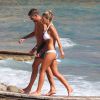 Steven Gerrard avec son épouse Alex Curran à Ibiza le 5 juillet 2014.