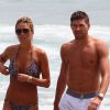 Steven Gerrard avec son épouse Alex Curran à Ibiza le 5 juillet 2014.