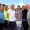 Michel Boujenah, Mansour Bahrami, Björn Borg, Nagui et Christian Bîmes lors de la 4ème édition du Classic Tennis Tour à Saint-Tropez, le 12 juillet 2014.