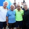 Björn Borg, Michel Boujenah, Mansour Bahrami et Nagui lors de la 4ème édition du Classic Tennis Tour à Saint-Tropez, le 12 juillet 2014.