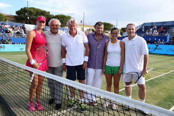Christian Bîmes, Björn Borg lors de la 4ème édition du Classic Tennis Tour à Saint-Tropez, le 12 juillet 2014.