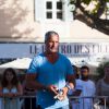 David Ginola lors d'une partie de pétanque organisée en marge de la 4ème édition du Classic Tennis Tour à Saint-Tropez, le 11 juillet 2014.