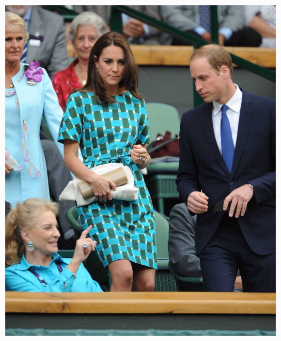 Kate Middleton et le prince William lors de la finale du tournoi de tennis Wimbledon à Londres, le 6 juillet 2014.