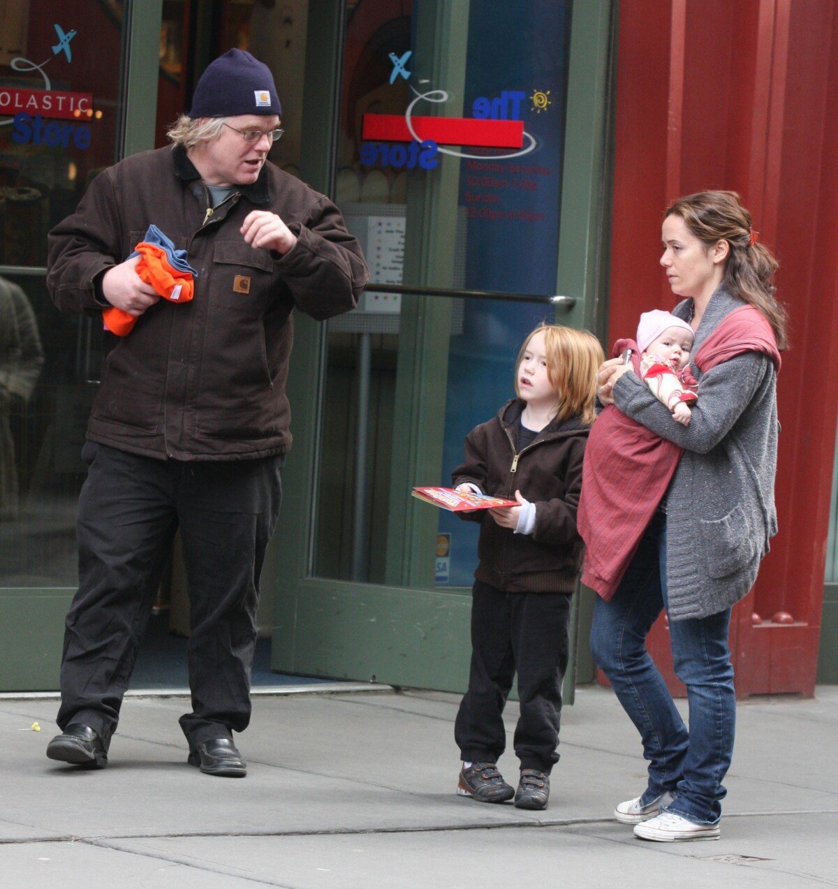 Photo : Philip Seymour Hoffman, Mimi O'Donnell et leurs trois enfants