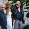 Johnny Depp et sa fiancée Amber Heard - Amber Heard rend visite à son fiancé Johnny Depp sur le tournage de "Black Mass" à Lynn dans le Massachusetts le 21 juillet 2014.