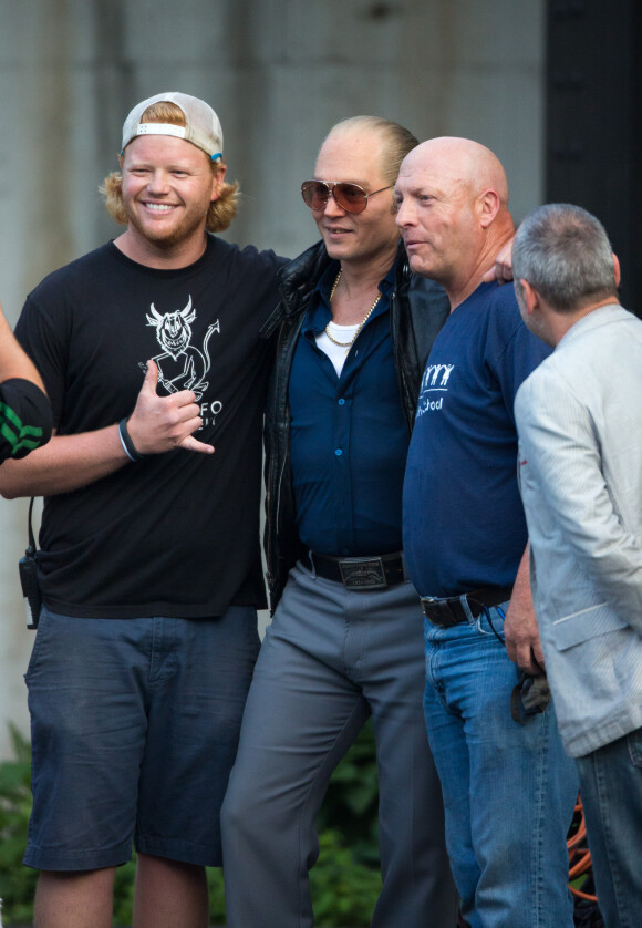 Johnny Depp sur le tournage de Black Mass près de Boston, le 21 juillet 2014.