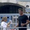 Sylvester Stallone, son épouse Jennifer Flavin et leurs filles Sistine, Sophia et Scarlet embarquent sur le luxueux bateau à Nice, le 25 juillet 2014