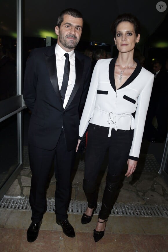 Helene Fillières et son compagnon Matthieu Tarot - Dîner de la mode pour le Sidaction au Pavillon d'Armenonville à Paris, le 23 janvier 2014.