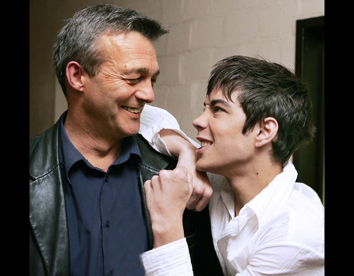 Photo : Gregory Lemarchal et Pierre, son père, en 2005 - Purepeople
