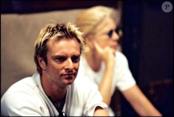 EXCLUSIF - David Hallyday et Sylvie Vartan aux répétitions de Johnny hallyday à Los Angeles, le 16 août 1998.