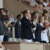Le prince Albert II de Monaco lors du meeting Herculis au Stade Louis II, à Monaco le 18 juillet 2014.