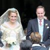 Le prince Jean d'Orléans et la princesse Philomena lors de leur mariage le 2 mai 2009 à la cathédrale de Senlis.