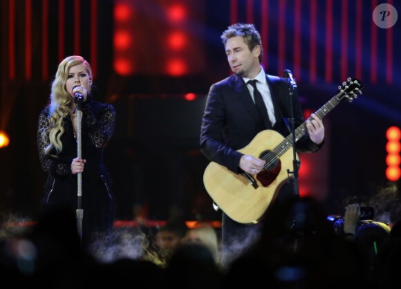 Avril Lavigne et Chad Kroeger en concert à Vancouver, le 18 octobre 2013.