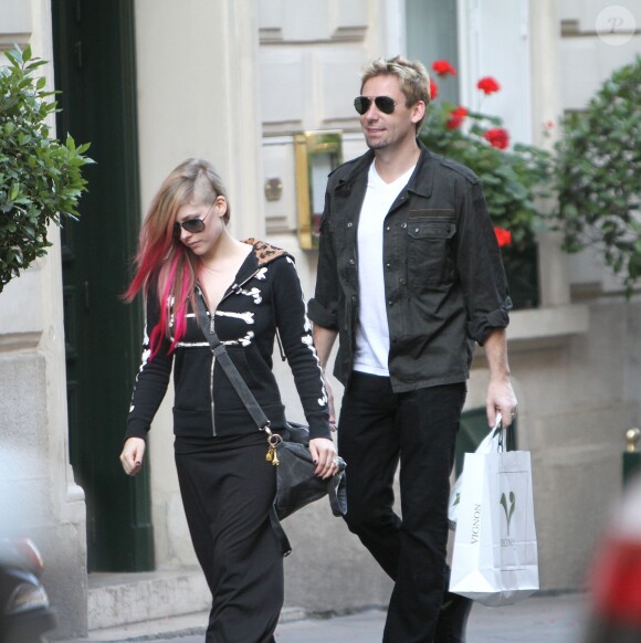 Avril Lavigne et Chad Kroeger à Paris, le 13 septembre 2012. 