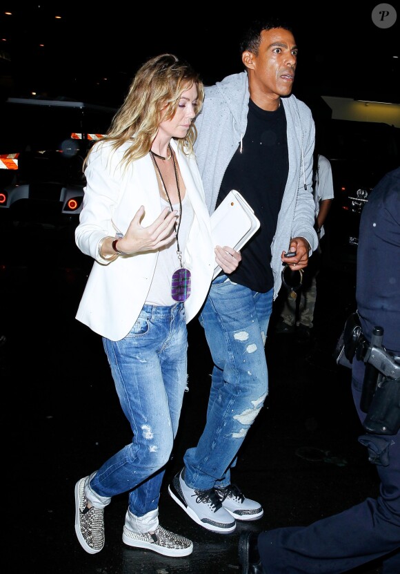 Ellen Pompeo et son mari Chris Ivery arrivent au concert de Beyoncé et Jay-Z au Rose Bowl de Pasadena, le 2 août 2014.