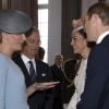 Le roi Philippe et la reine Mathilde de Belgique avec Kate Middleton et le prince William à l'Hôtel de Ville de Liège le 4 août 2014 lors des commémorations du centenaire de la Première Guerre mondiale.