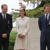 The Duke and Duchess of Cambridge (left) and Prince Harry at a ceremony, commemorating the 100th anniversary of the start of the First World War at St Symphorien Military Cemetery in Mons, Belgium on August 4, 2014. Photo by Gareth Fuller/PA Wire/ABACAPRESS.COM05/08/2014 - Mons