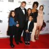 Luc Besson et sa femme Virginie Silla, leurs enfants Sateen, Thalia et Mao, et sa fille Juliette Besson (qu'il a eue avec Anne Parillaud) lors de l'inauguration de la Cité du cinéma à Saint-Denis le 21 septembre 2012