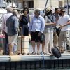 Exclusif - Gérard Jugnot, Francois Berléand, Mélanie Doutey, Daniel Auteuil et Zabou Breitman - Tournage du film "Entre amis" sur le Vieux Port de Marseille, le 22 juillet 2014.