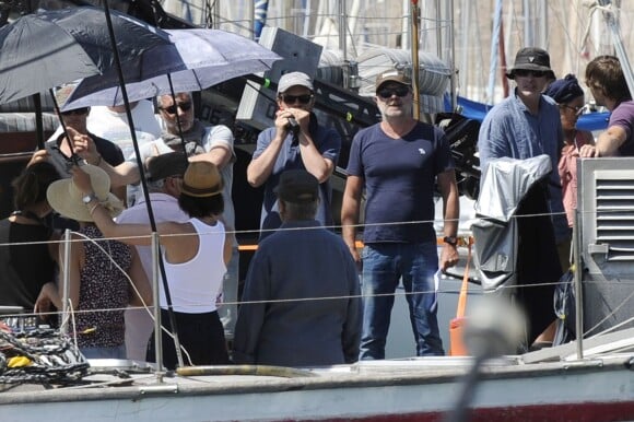 Exclusif - Olivier Baroux - Tournage du film "Entre amis" sur le Vieux Port de Marseille, le 22 juillet 2014.