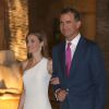 Le roi Felipe VI et la reine Letizia d'Espagne accueillaient le 7 août 2014 à Palma de Majorque, au palais de la Almudaina, près de 300 convives pour une grande réception annuelle en l'honneur des Iles Baléares.