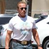 Arnold Schwarzenegger dans les rues de Los Angeles, le 9 juillet 2014. 