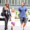 Exclusif - Christian Bale, sa femme Sibi Blazic enceinte et leur fille Emmeline vont déjeuner au restaurant à Brentwood, le 26 juin 2014