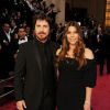 Christian Bale et sa femme Sibi Blazic, enceinte - 86e cérémonie des Oscars à Hollywood, le 2 mars 2014.